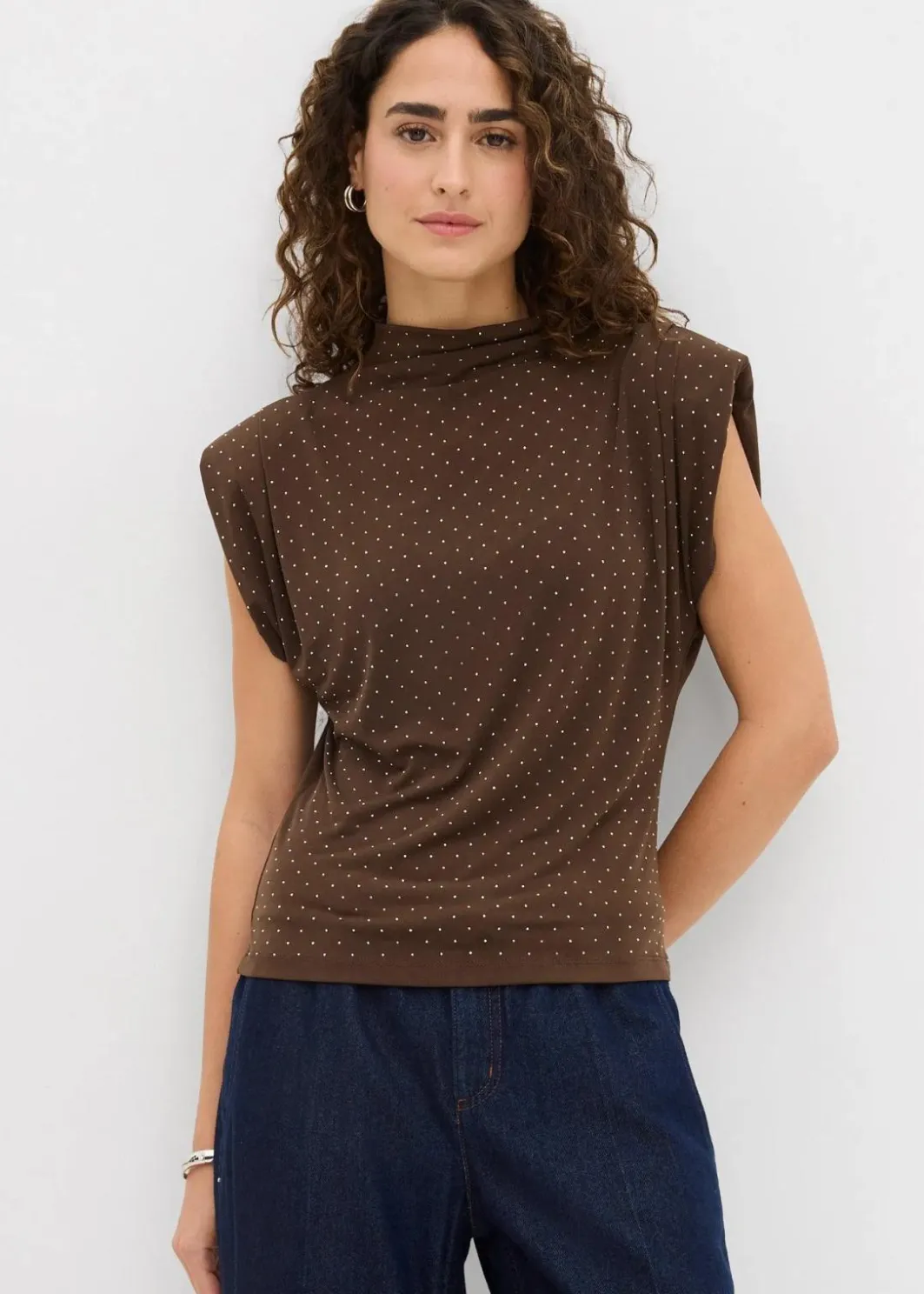 Damen bonprix Shirts & Tops|Top mit Glitzersteinen