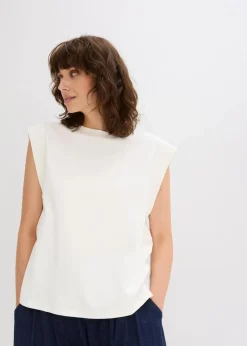 Damen bonprix Shirts & Tops|Top mit Ripp-Einsatz am Ärmel