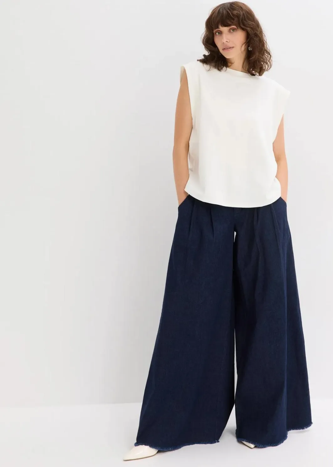 Damen bonprix Shirts & Tops|Top mit Ripp-Einsatz am Ärmel