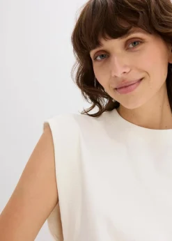 Damen bonprix Shirts & Tops|Top mit Ripp-Einsatz am Ärmel