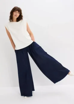 Damen bonprix Shirts & Tops|Top mit Ripp-Einsatz am Ärmel