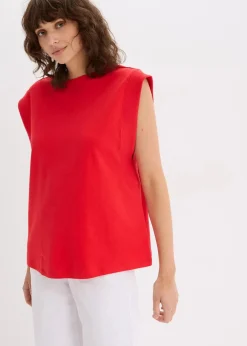 Damen bonprix Shirts & Tops|Top mit Ripp-Einsatz am Ärmel