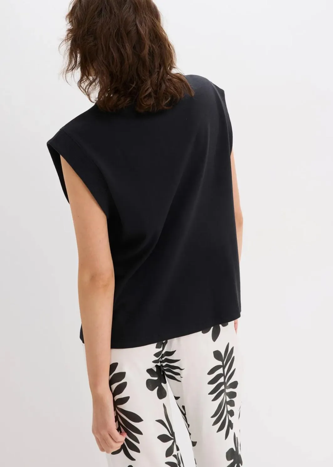 Online Top mit Ripp-Einsatz am Ärmel Damen Shirts & Tops