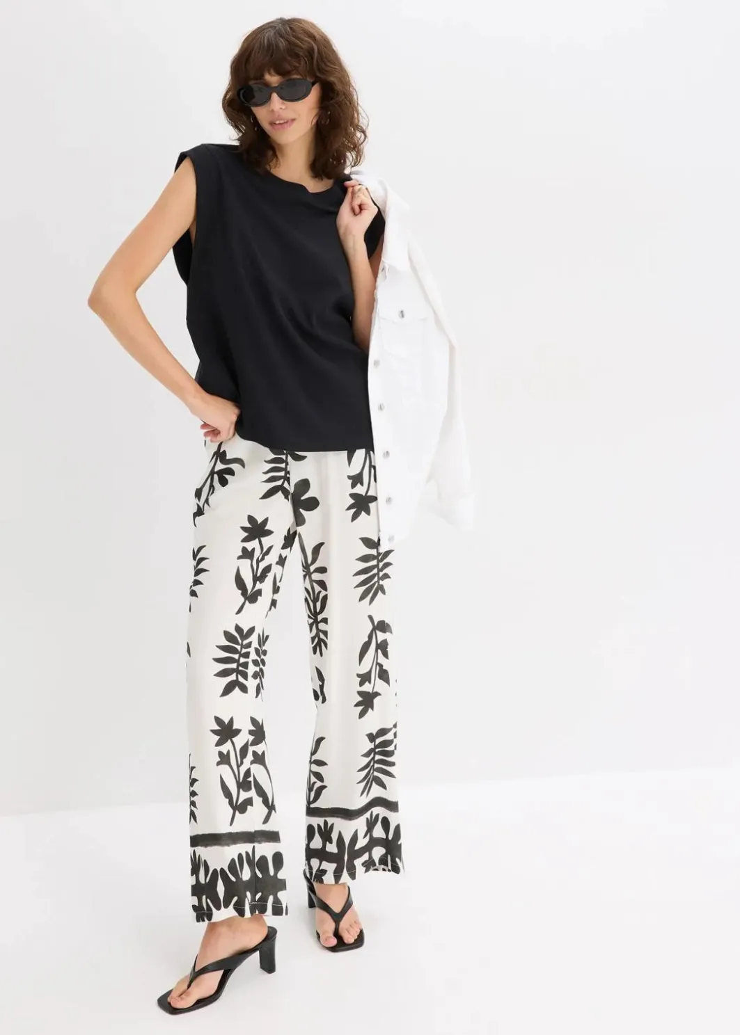 Online Top mit Ripp-Einsatz am Ärmel Damen Shirts & Tops