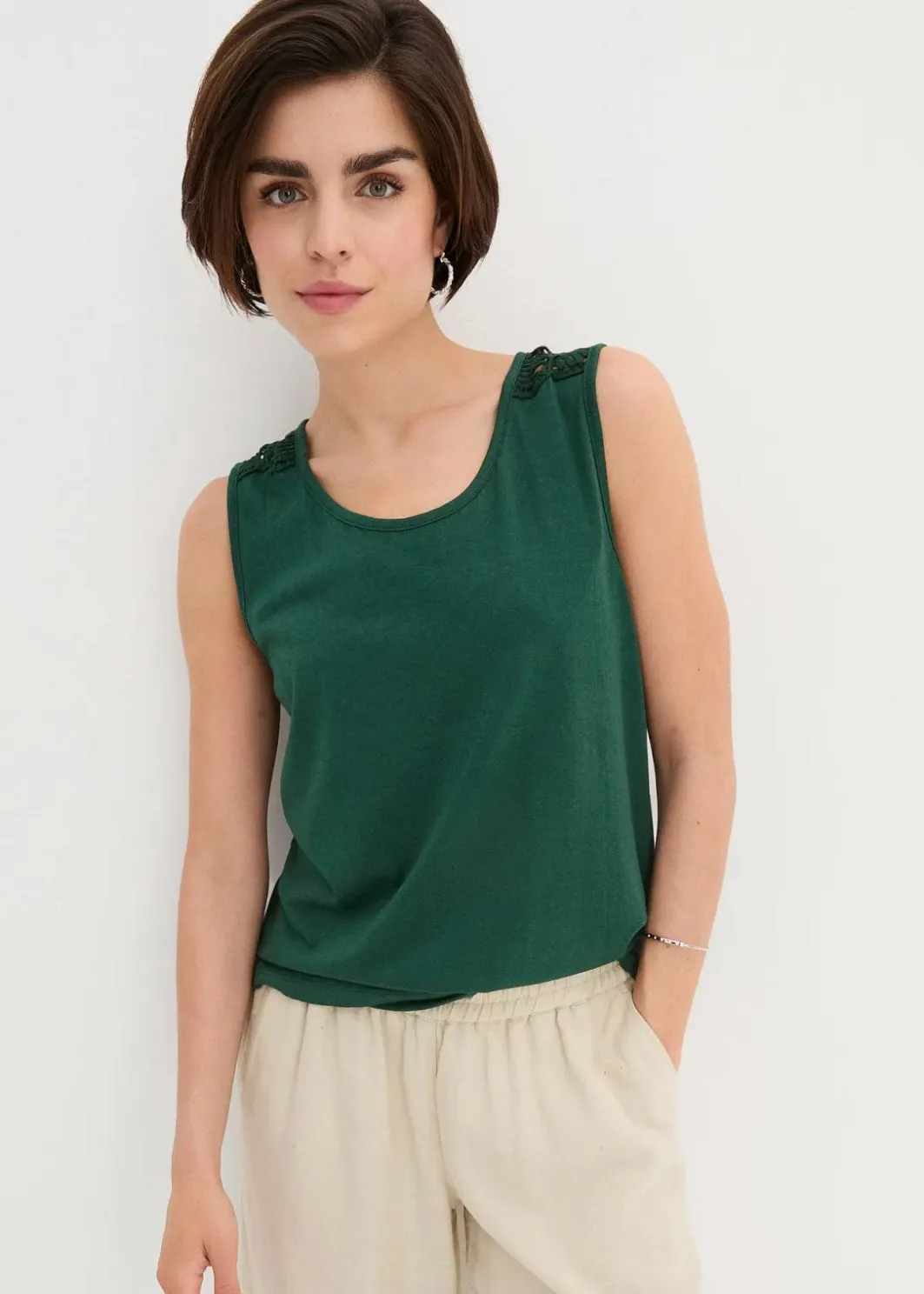 Damen bonprix Shirts & Tops|Top mit Spitze