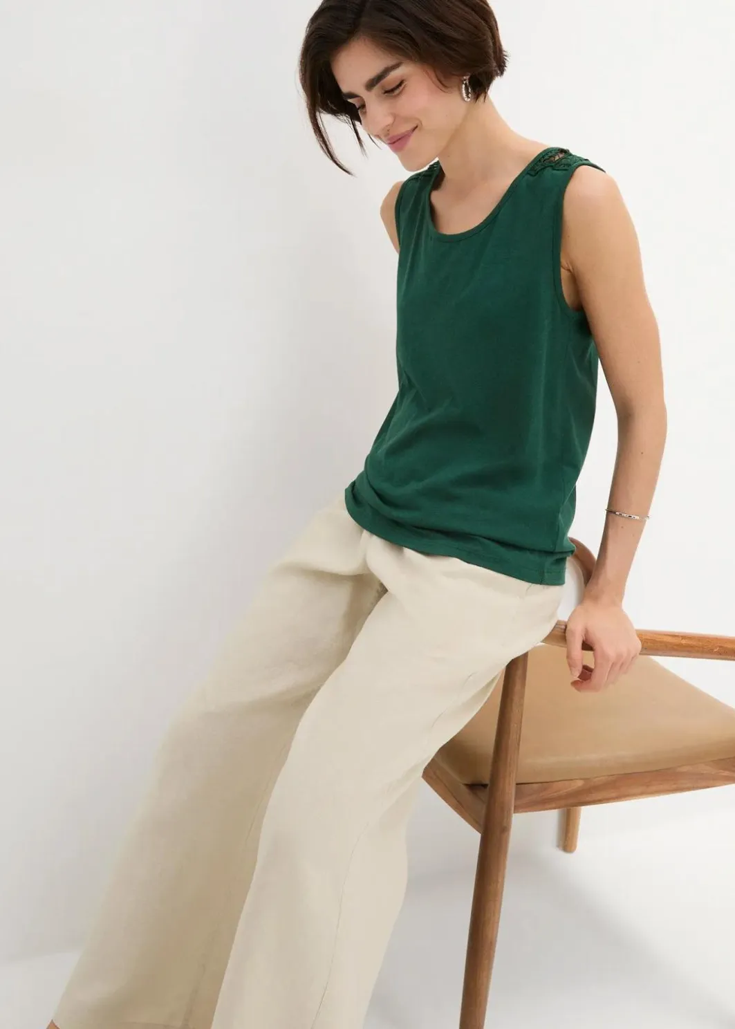 Damen bonprix Shirts & Tops|Top mit Spitze