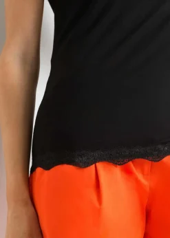 Damen bonprix Shirts & Tops|Top mit Spitze (2er-Pack)