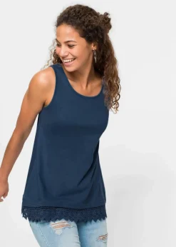 Damen bonprix Shirts & Tops|Top mit Spitze (2er-Pack)