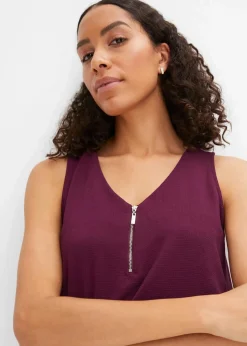 Best Top mit Zipper aus nachhaltige Viskose Damen Shirts & Tops|Blusen & Tuniken