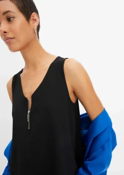 Damen bonprix Blusen & Tuniken|Shirts & Tops|Top mit Zipper aus nachhaltige Viskose