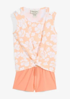 Kinder bonprix Mädchen 9-16 Jahre·Shorts|Mädchen 9-16 Jahre·Shirts & Blusen|Top und kurze Hose aus Bio-Baumwoll-Mix (2-tlg.Set)
