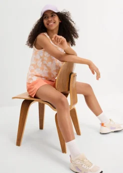 Kinder bonprix Mädchen 9-16 Jahre·Shorts|Mädchen 9-16 Jahre·Shirts & Blusen|Top und kurze Hose aus Bio-Baumwoll-Mix (2-tlg.Set)