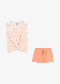 Kinder bonprix Mädchen 9-16 Jahre·Shorts|Mädchen 9-16 Jahre·Shirts & Blusen|Top und kurze Hose aus Bio-Baumwoll-Mix (2-tlg.Set)