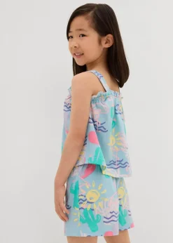 Kinder bonprix Mädchen 2-8 Jahre·Nachhaltigere Materialien|Mädchen 9-16 Jahre·Nachhaltigere Materialien|Top und kurze Hose (2-tlg.Set) aus reiner Bio-Baumwolle