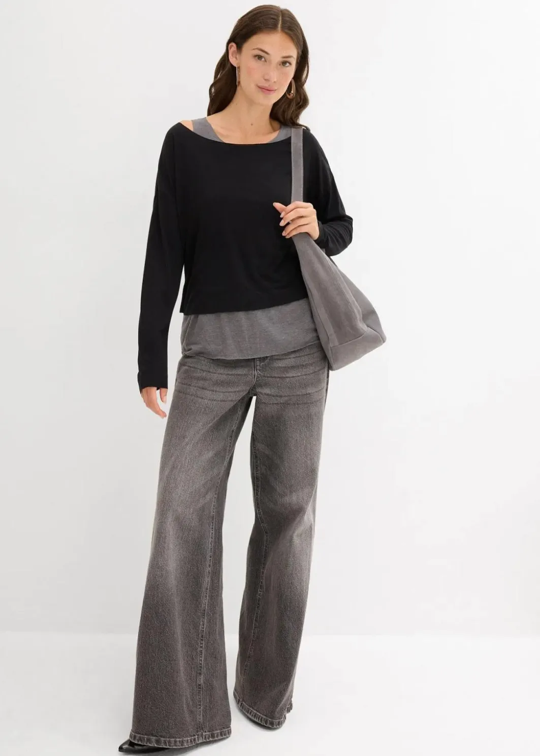 Sale Top und Langarmshirt (2-tlg.Set) aus Jersey Damen Shirts & Tops|Nachhaltigere Materialien