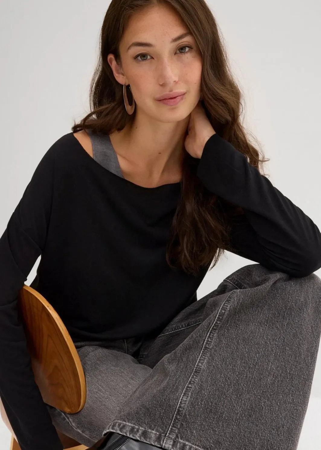 Sale Top und Langarmshirt (2-tlg.Set) aus Jersey Damen Shirts & Tops|Nachhaltigere Materialien