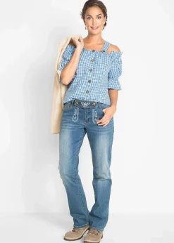 Trachtenbluse mit halbem Arm Damen Bekleidung·Jacken & Mäntel|Blusen & Tuniken