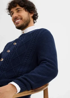 Hot Trachten-Strickjacke aus weichem Baumwollmix Herren Große Größen|Trachtenmode