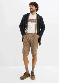 Herren bonprix Trachtenmode|Pullover & Strickjacken|Trachten-Strickjacke mit Kapuze aus weichem Baumwollmix