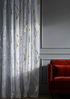 bonprix Gardinen|Transparente Gardine mit Glanz Druck (1er Pack)