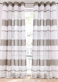 bonprix Gardinen|Transparente Gardine mit Querstreifen Druck (1er Pack)