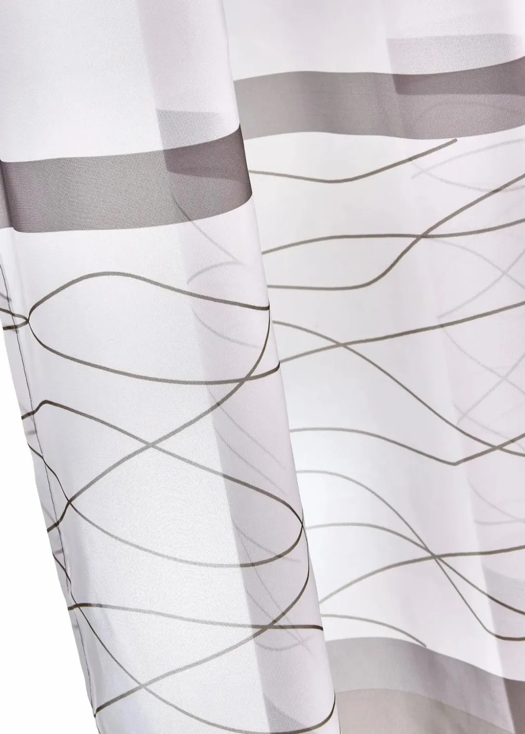 bonprix Gardinen|Transparente Gardine mit Querstreifen Druck (1er Pack)