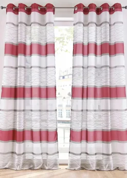 bonprix Gardinen|Transparente Gardine mit Querstreifen Druck (1er Pack)