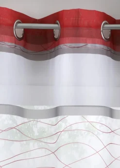 bonprix Gardinen|Transparente Gardine mit Querstreifen Druck (1er Pack)