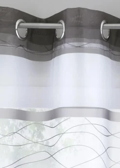 bonprix Gardinen|Transparente Gardine mit Querstreifen Druck (1er Pack)