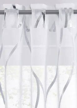 Discount Transparente Gardine mit Glanz Druck (1er Pack) Gardinen