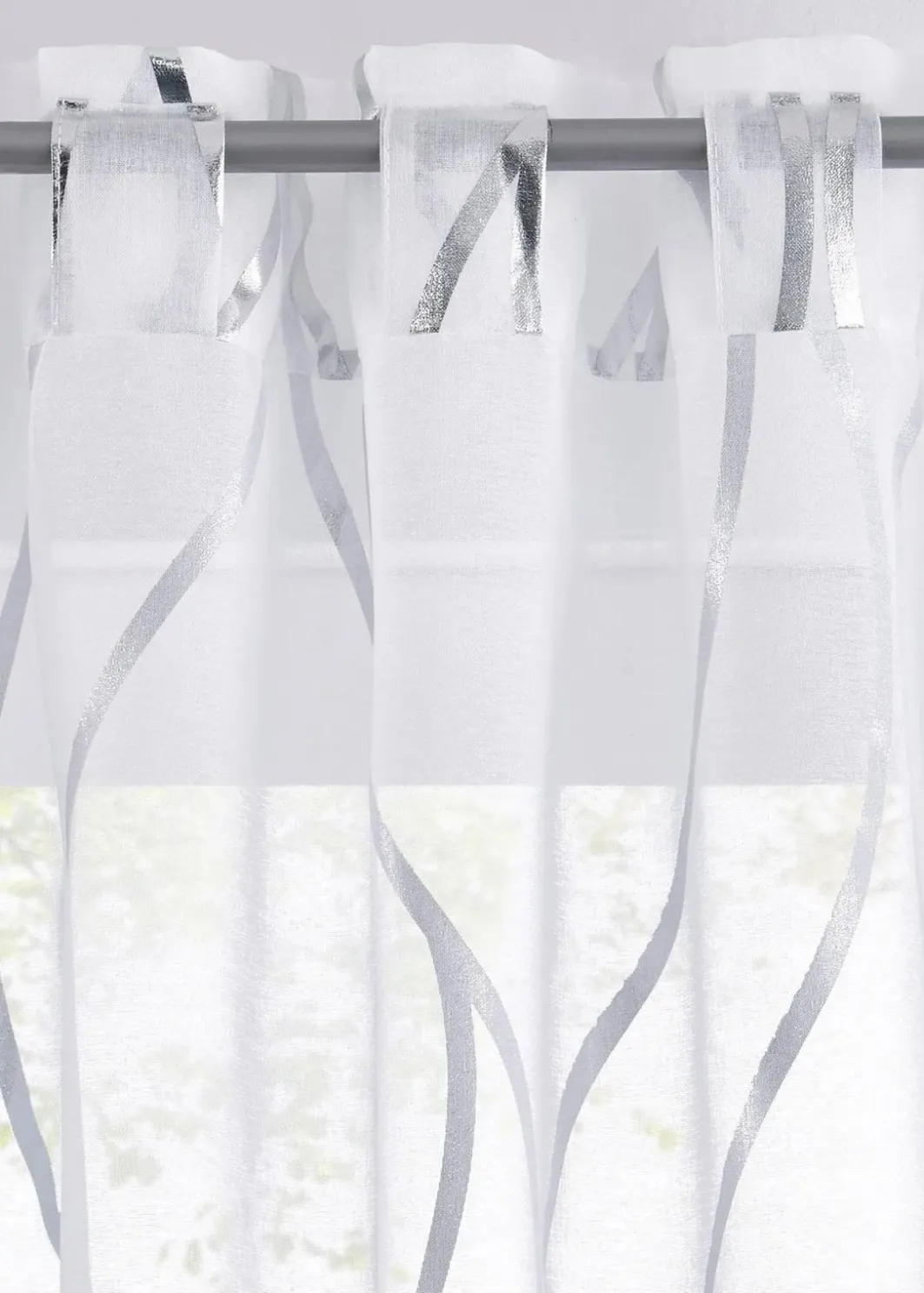 Discount Transparente Gardine mit Glanz Druck (1er Pack) Gardinen