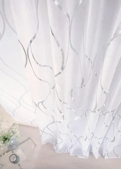 Discount Transparente Gardine mit Glanz Druck (1er Pack) Gardinen