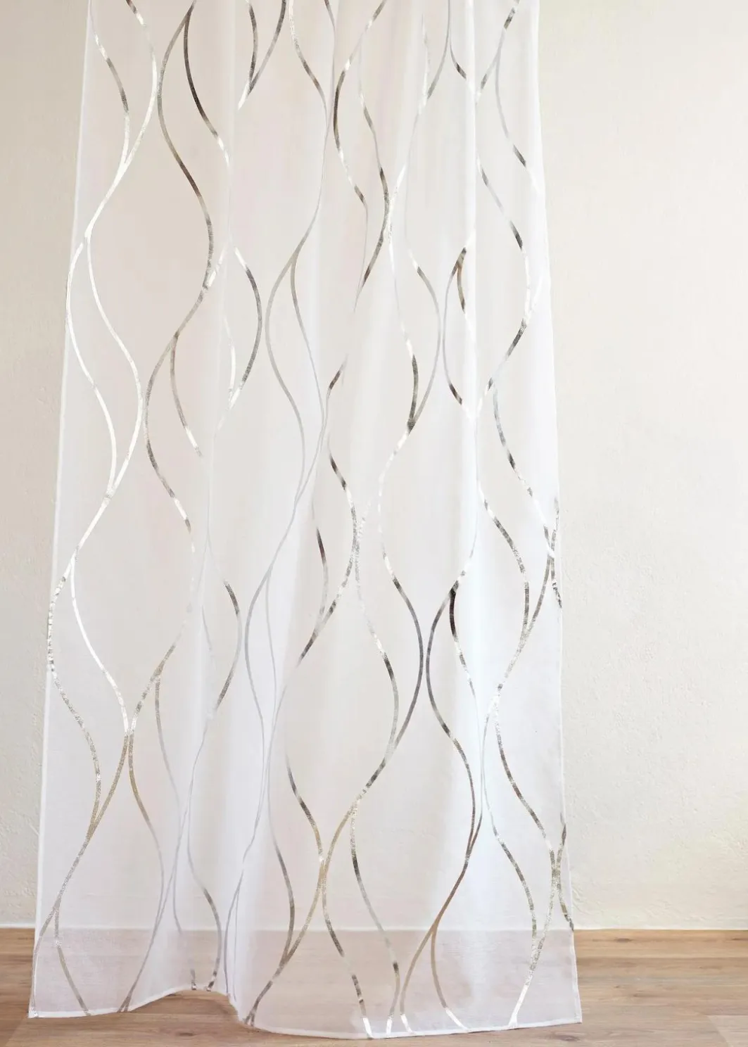 Discount Transparente Gardine mit Glanz Druck (1er Pack) Gardinen