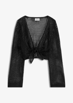 Damen bonprix Strandmode|Bademode·Strandmode|Transparente Strand Ajour-Strickjacke