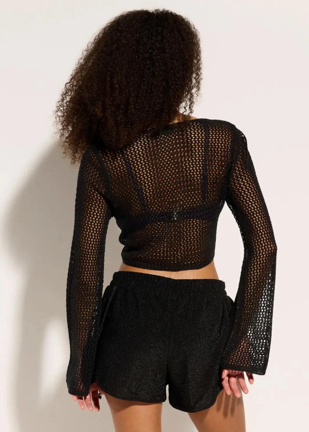 Damen bonprix Strandmode|Bademode·Strandmode|Transparente Strand Ajour-Strickjacke