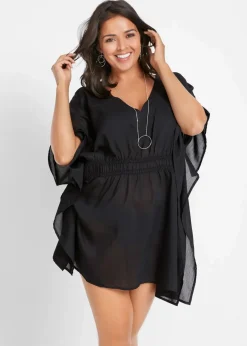Damen bonprix Strandmode|Bademode·Strandmode|Transparente Strandtunika mit V-Ausschnitt