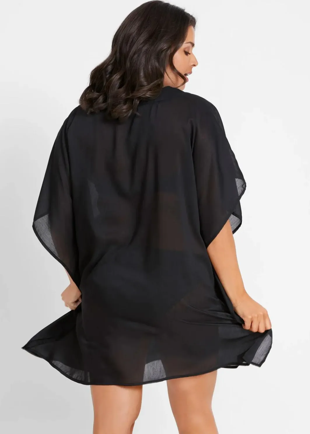 Damen bonprix Strandmode|Bademode·Strandmode|Transparente Strandtunika mit V-Ausschnitt