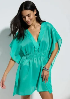 Damen bonprix Blusen & Tuniken|Bekleidung·Jacken & Mäntel|Transparente Strandtunika mit V-Ausschnitt
