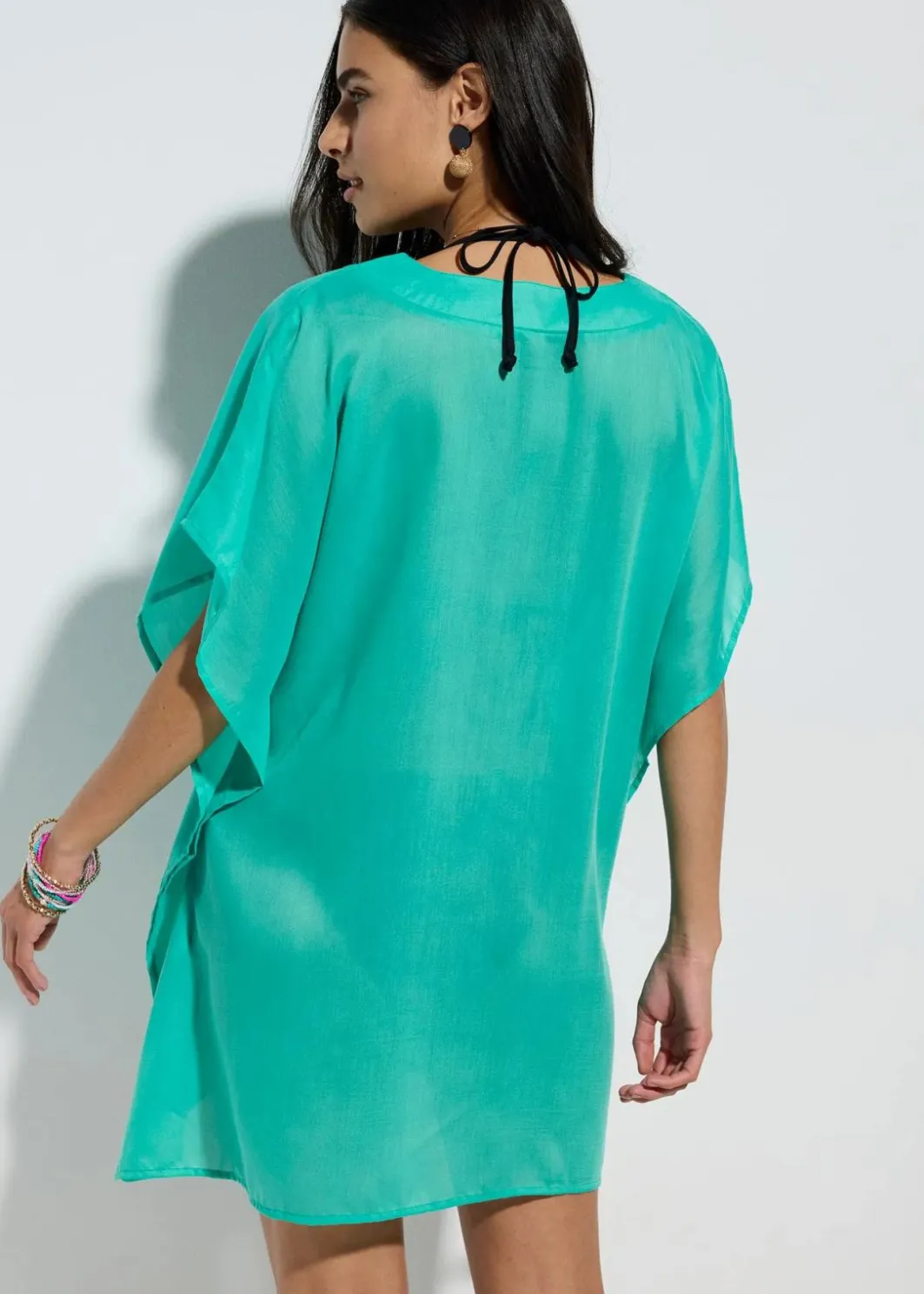 Damen bonprix Blusen & Tuniken|Bekleidung·Jacken & Mäntel|Transparente Strandtunika mit V-Ausschnitt