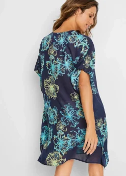 Hot Transparente Strandtunika mit V-Ausschnitt Damen Strandmode|Bademode·Strandmode