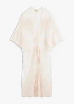 Best Transparenter Strandkimono mit Spitze Damen Strandmode|Bademode·Strandmode