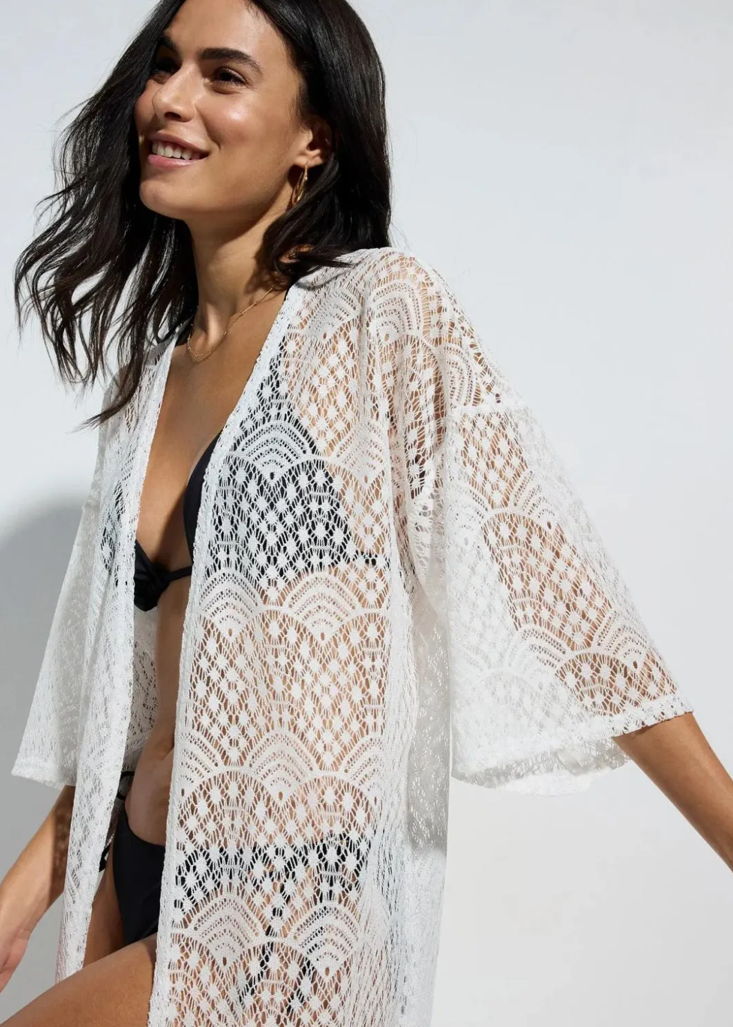 Damen bonprix Strandmode|Bademode·Strandmode|Transparenter Strandkimono