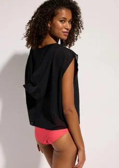 Damen bonprix Strandmode|Bademode·Strandmode|Transparentes Strandhirt mit Kapuze