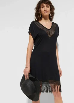 Transparentes Strandkleid aus Viskose Damen Strandmode|Bademode·Strandmode