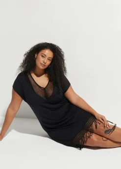 Transparentes Strandkleid aus Viskose Damen Strandmode|Bademode·Strandmode