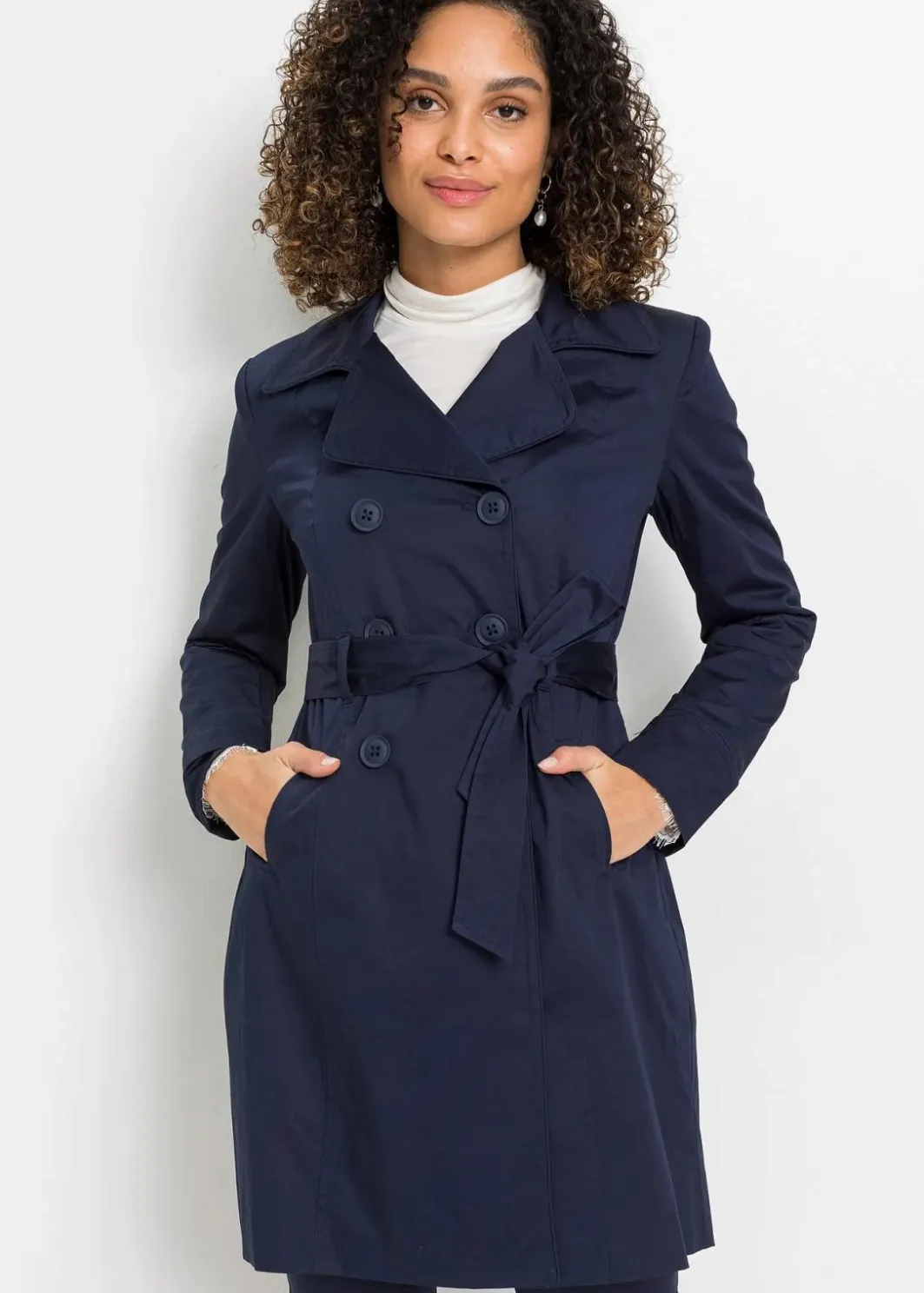 Damen bonprix Jacken & Mäntel|Bekleidung·Hosen|Trenchcoat aus Baumwolle