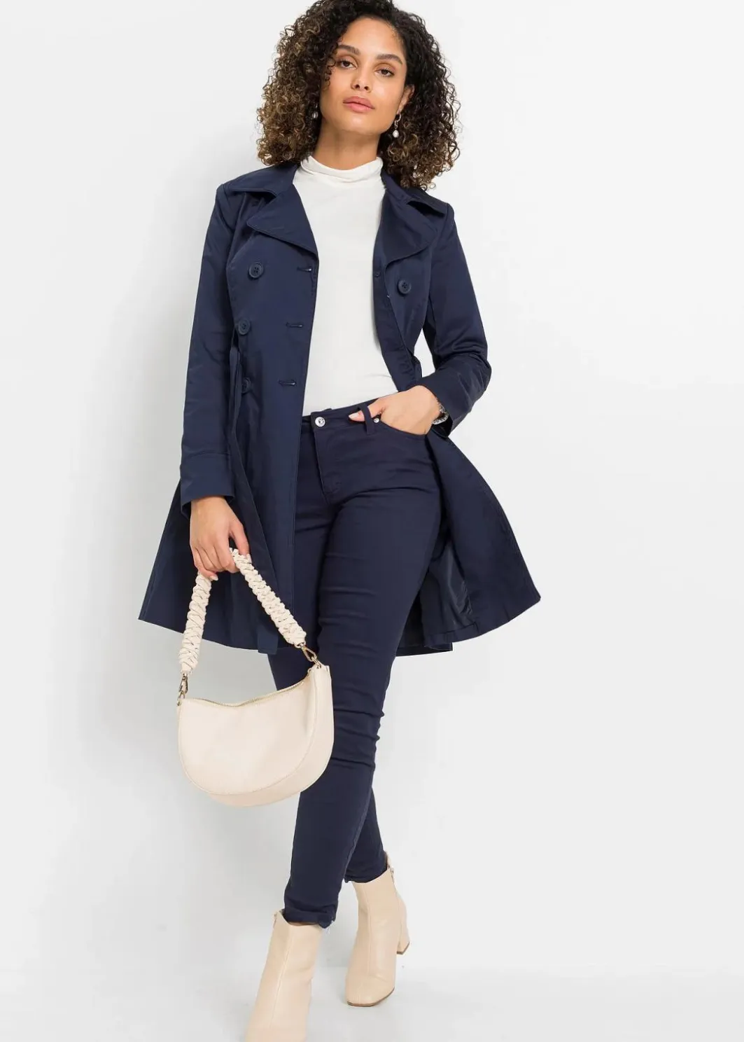 Damen bonprix Jacken & Mäntel|Bekleidung·Hosen|Trenchcoat aus Baumwolle