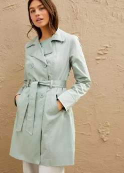 Clearance Trenchcoat aus Baumwolle Damen Jacken & Mäntel|Bekleidung·Hosen