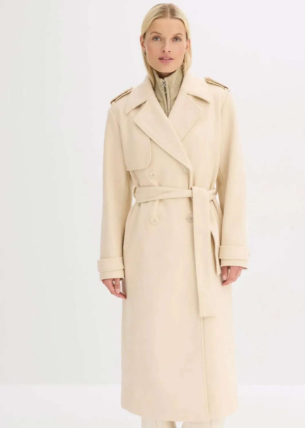 Online Trenchcoat in Wolloptik Damen Bekleidung·Hosen|Jacken & Mäntel