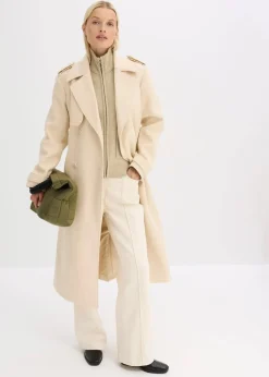 Online Trenchcoat in Wolloptik Damen Bekleidung·Hosen|Jacken & Mäntel